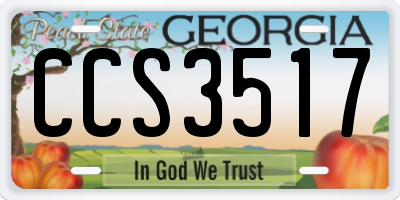 GA license plate CCS3517