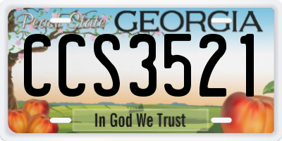 GA license plate CCS3521