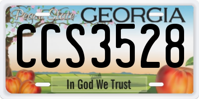 GA license plate CCS3528