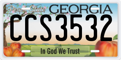 GA license plate CCS3532