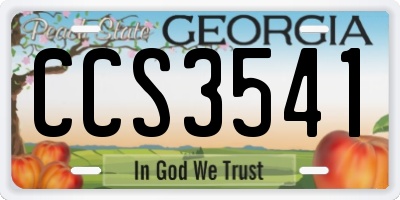 GA license plate CCS3541