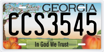 GA license plate CCS3545