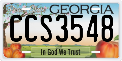 GA license plate CCS3548