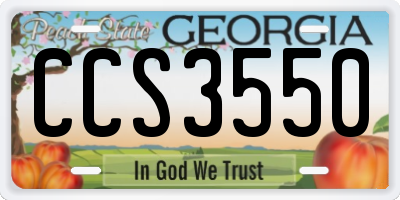 GA license plate CCS3550