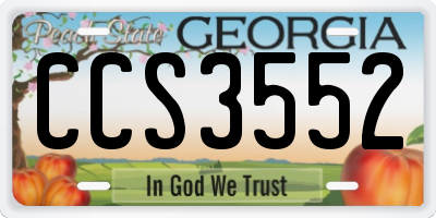 GA license plate CCS3552