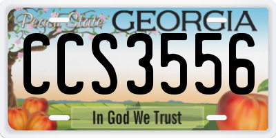 GA license plate CCS3556