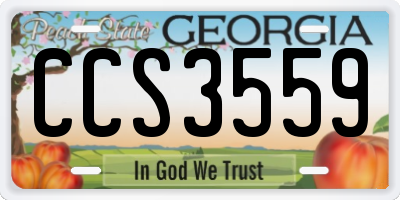GA license plate CCS3559
