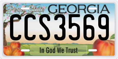 GA license plate CCS3569