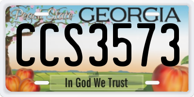 GA license plate CCS3573