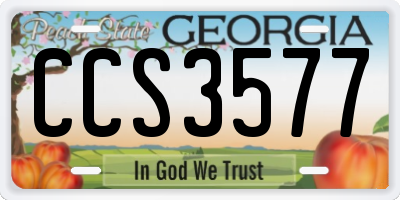 GA license plate CCS3577
