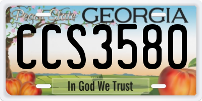 GA license plate CCS3580