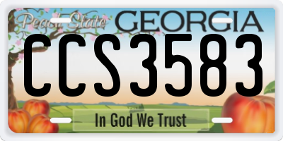 GA license plate CCS3583