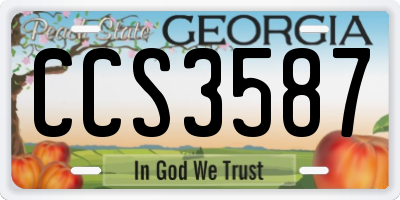 GA license plate CCS3587