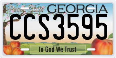 GA license plate CCS3595