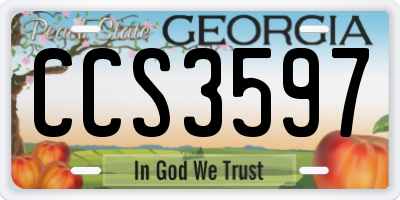 GA license plate CCS3597