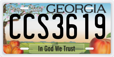 GA license plate CCS3619