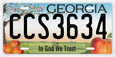 GA license plate CCS3634