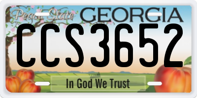 GA license plate CCS3652