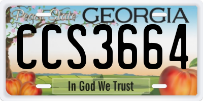 GA license plate CCS3664