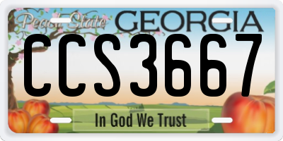GA license plate CCS3667