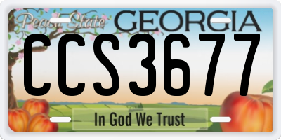GA license plate CCS3677