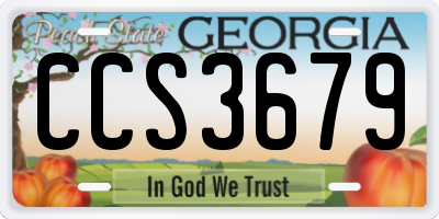 GA license plate CCS3679