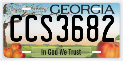 GA license plate CCS3682
