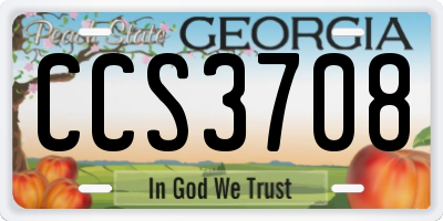 GA license plate CCS3708
