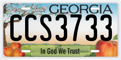 GA license plate CCS3733