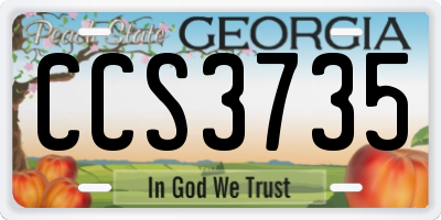 GA license plate CCS3735