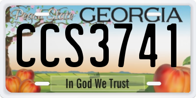 GA license plate CCS3741