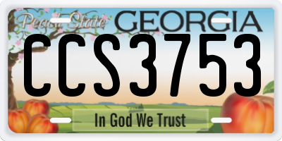 GA license plate CCS3753