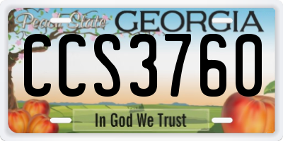 GA license plate CCS3760