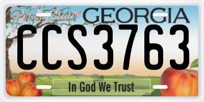 GA license plate CCS3763