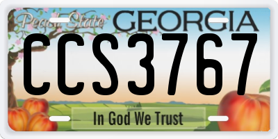 GA license plate CCS3767