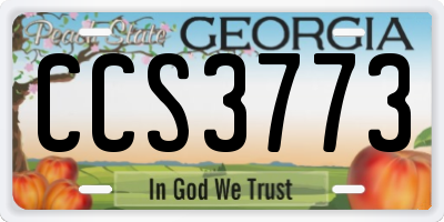 GA license plate CCS3773