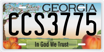 GA license plate CCS3775