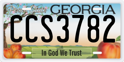 GA license plate CCS3782