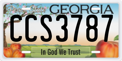 GA license plate CCS3787