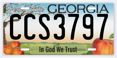 GA license plate CCS3797
