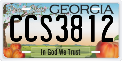 GA license plate CCS3812
