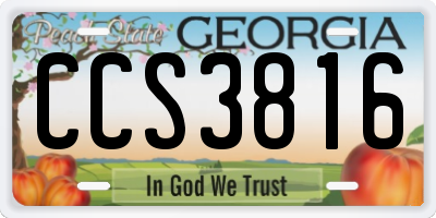 GA license plate CCS3816