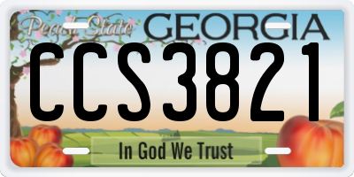 GA license plate CCS3821