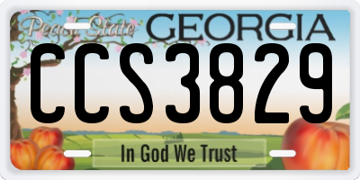 GA license plate CCS3829