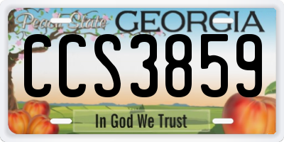 GA license plate CCS3859