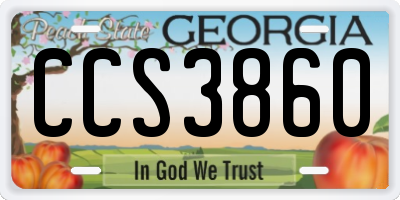 GA license plate CCS3860