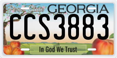 GA license plate CCS3883