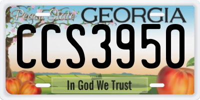 GA license plate CCS3950