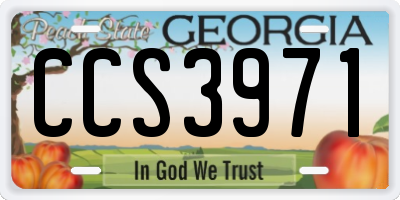 GA license plate CCS3971