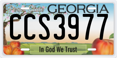 GA license plate CCS3977